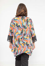 Plus Size V-Neck Print Blouse
