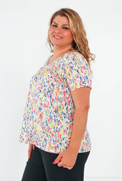 Plus Size Blommig Blus