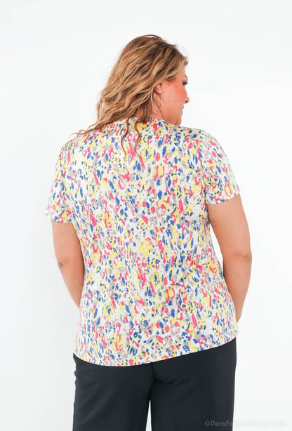 Plus Size Blommig Blus