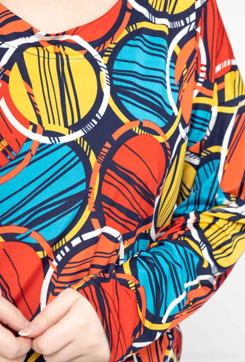 Plus Size Batwing Sleeve Print Blouse