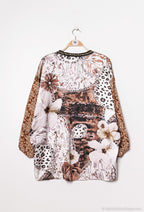 Plus Size Trykt Blus