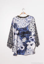 Plus Size Trykt Blus