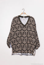 Plus Size Trykt Blus