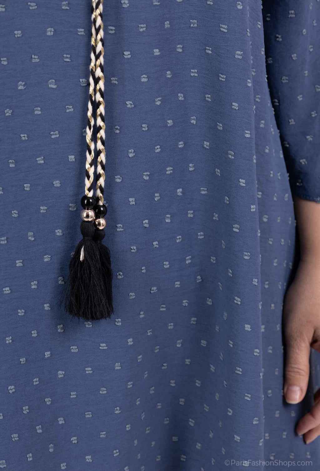 Bow blouse med 3/4 flared sleeves i Stor Storlek