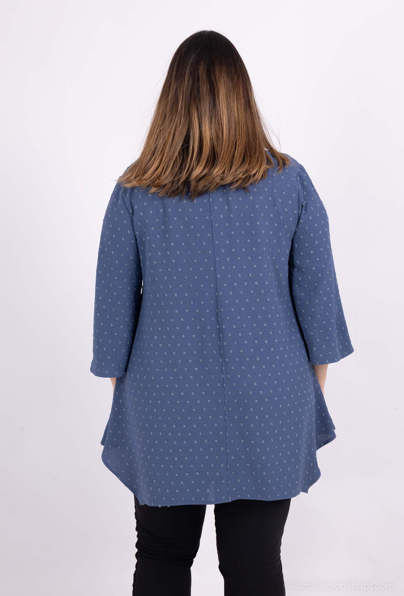 Bow blouse med 3/4 flared sleeves i Stor Storlek
