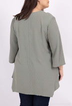 Plus Size Bow Blus med 3/4 Flared Ärmar