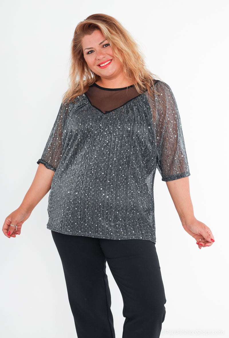 Plus Size Sequin blouse