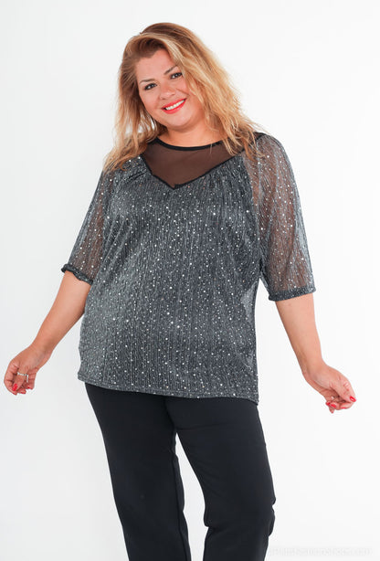 Plus Size Sequin blouse