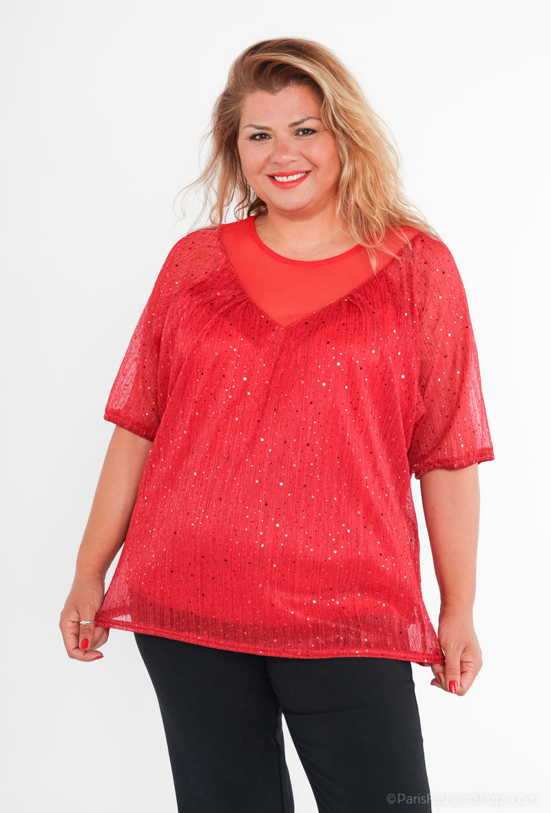 Plus Size Sequin blouse