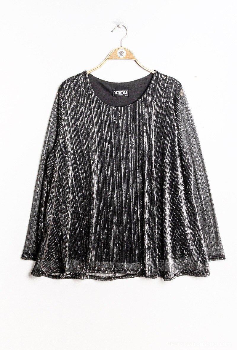 Plus Size Blouse with reflective polka dots