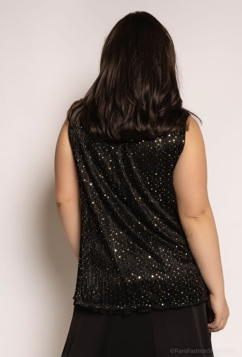 Plus Size Blouse with Reflective Polka Dots