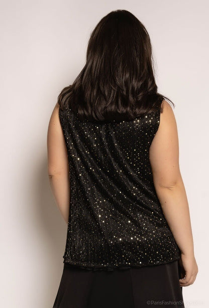 Plus Size Blouse with Reflective Polka Dots