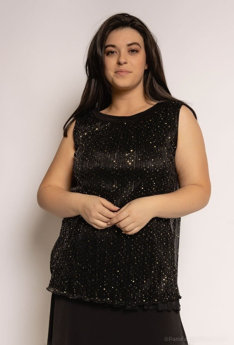 Plus Size Blouse with reflective polka dots