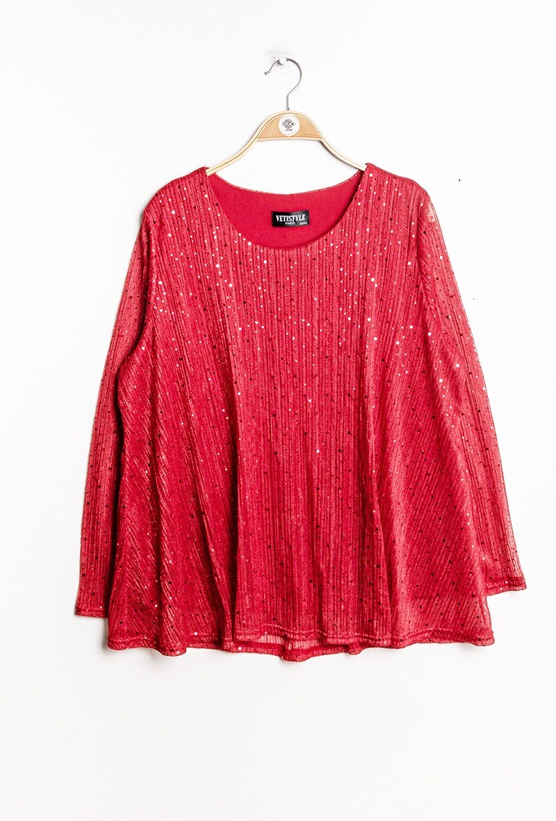 Plus Size Blouse with reflective polka dots