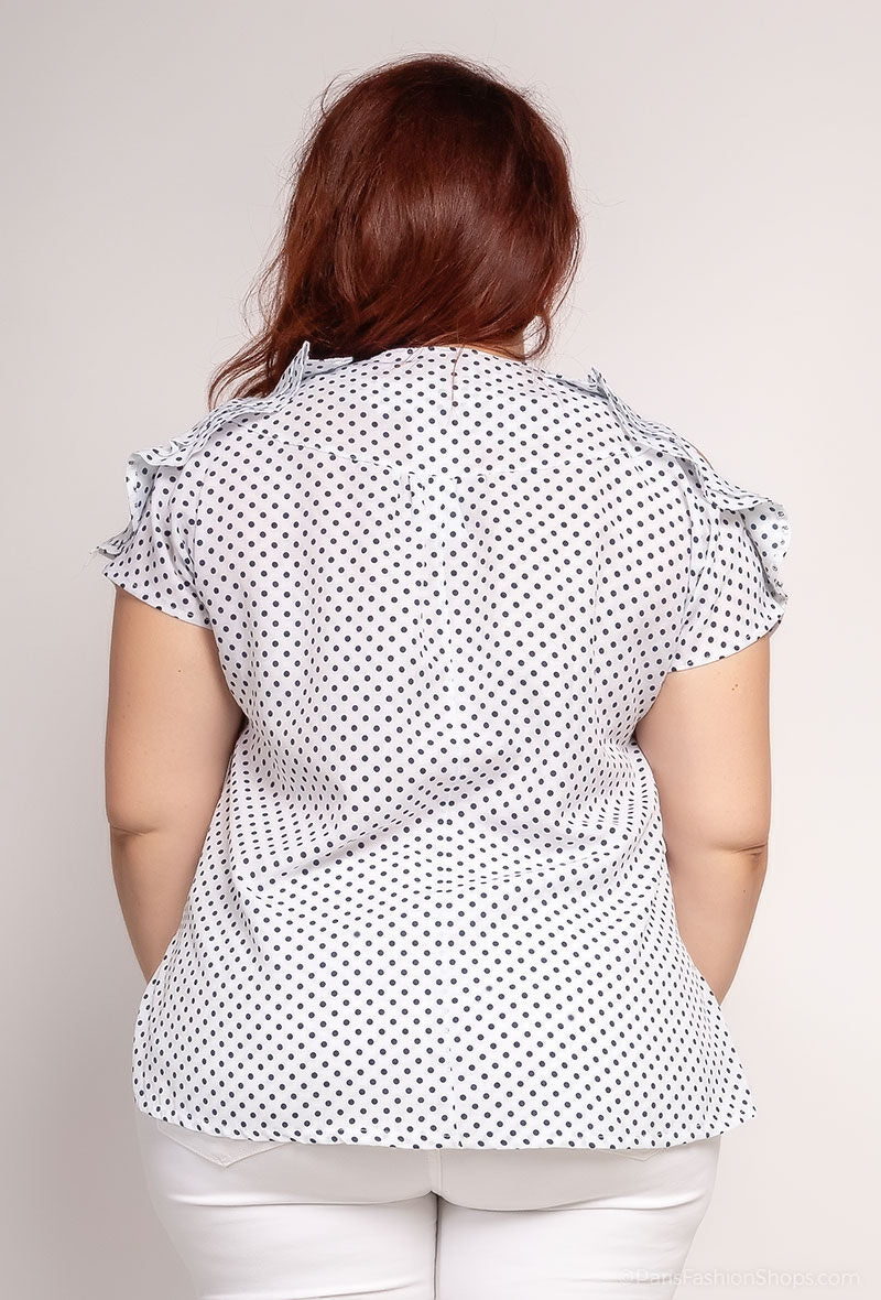 Plus Size Spotted Blouse