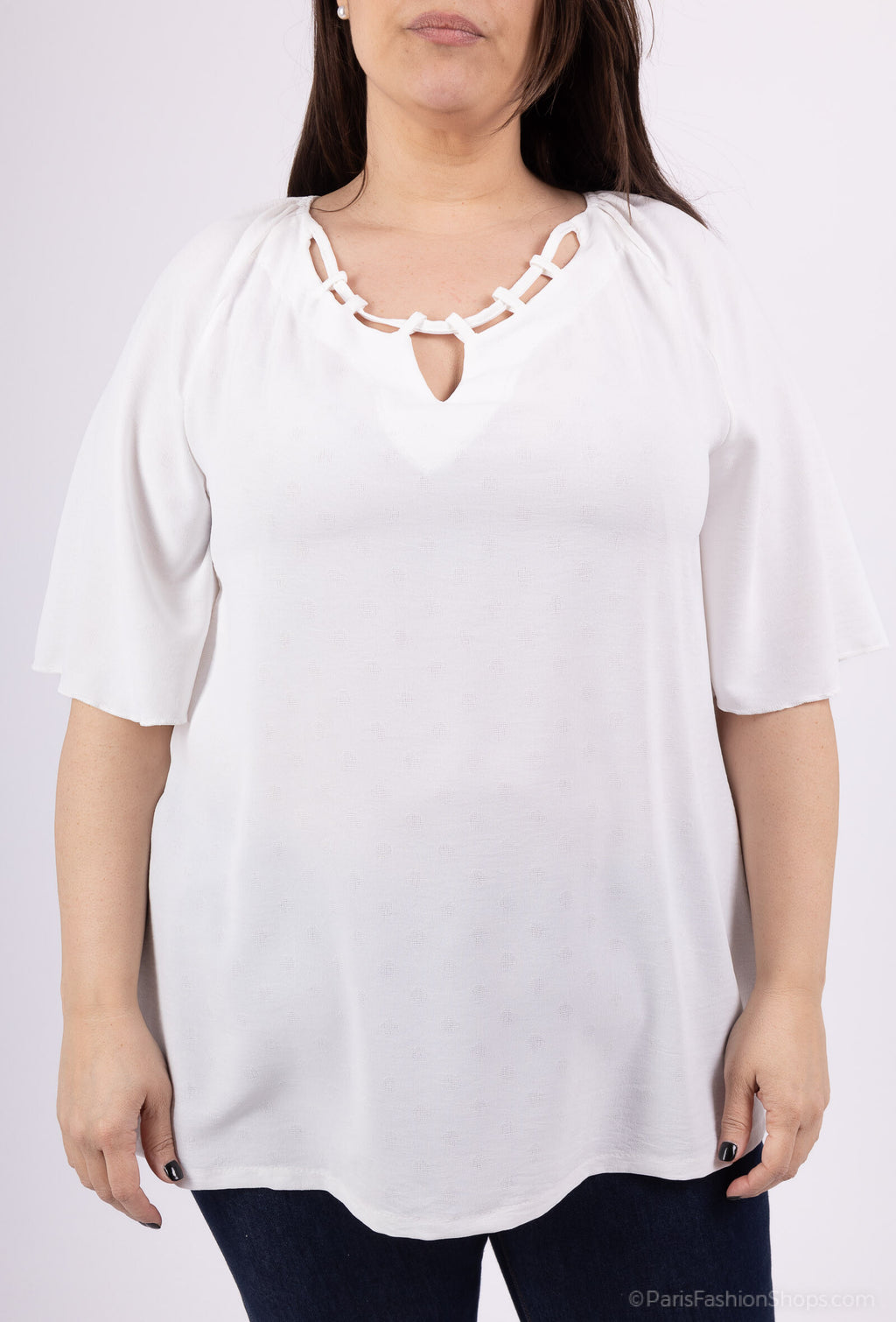 Plus Size Plush blouse in large detail for summer for summer
