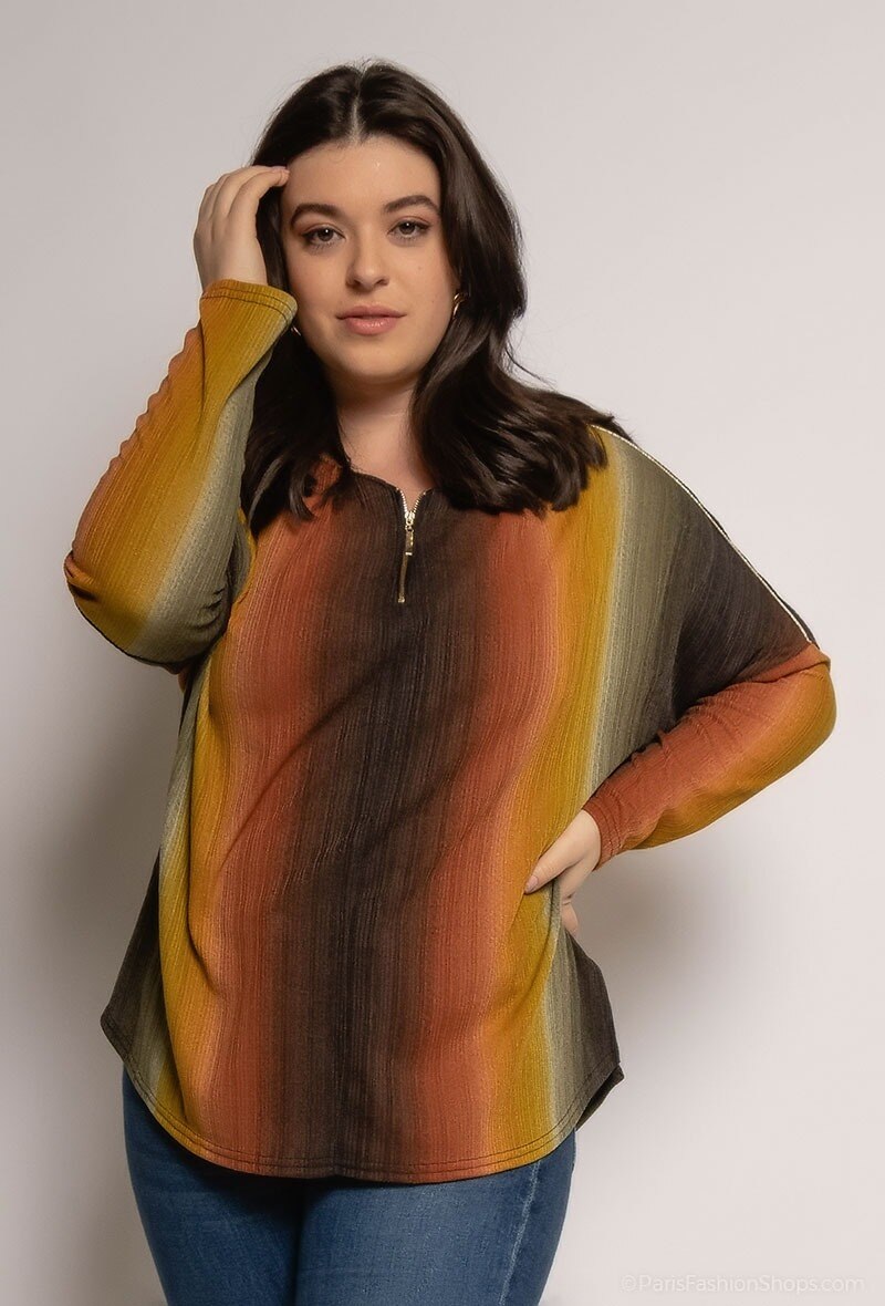 Plus Size Rainbow Blouse för Stora Storlekar