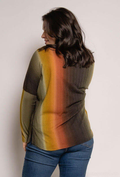 Plus Size Rainbow Blouse för Stora Storlekar