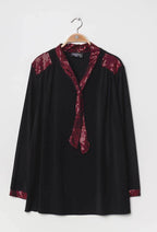 Plus Size Blouse with tie collar