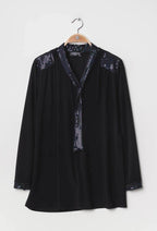 Plus Size Blus med Knutkrage