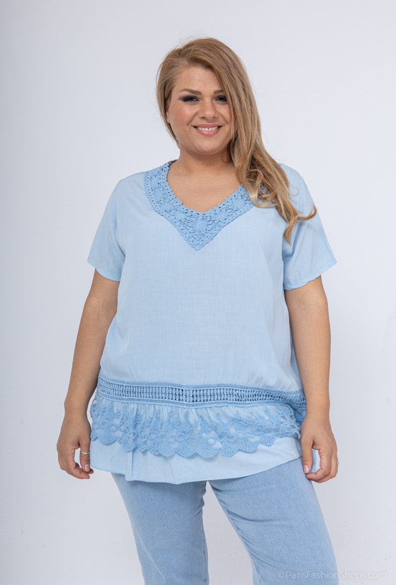 Plus Size Blouse with lace