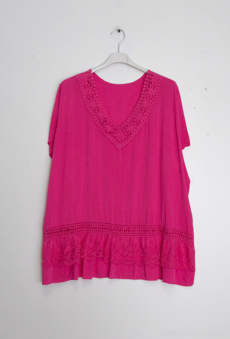 Plus Size Blouse with lace