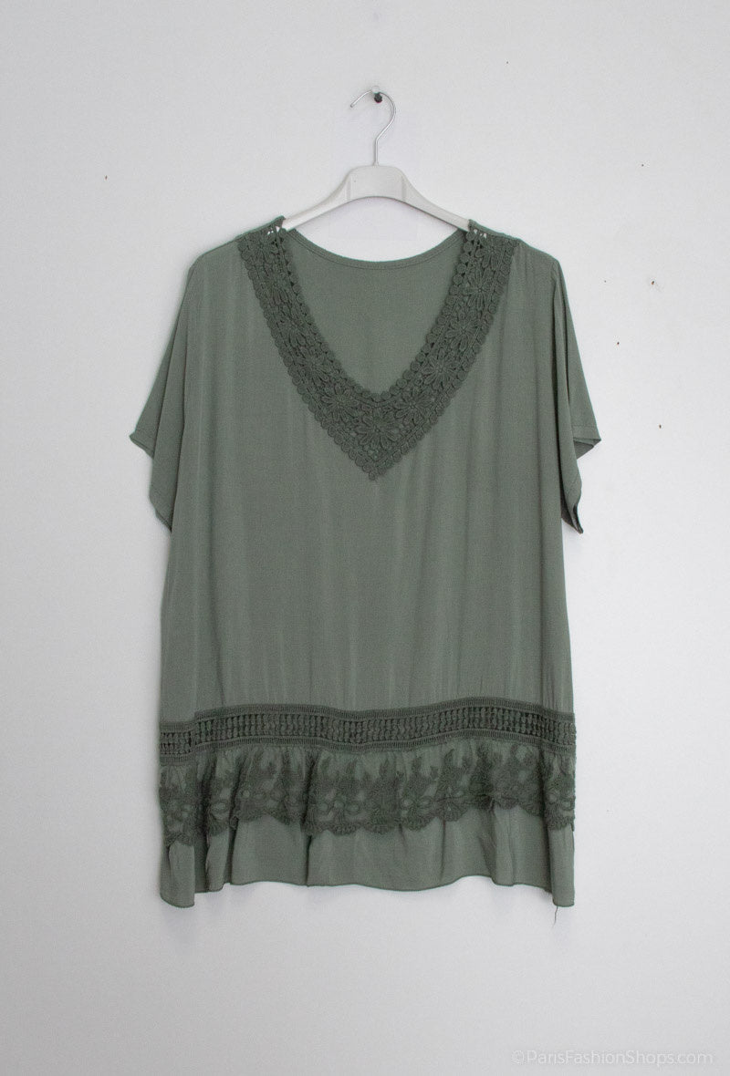 Plus Size Blouse with lace