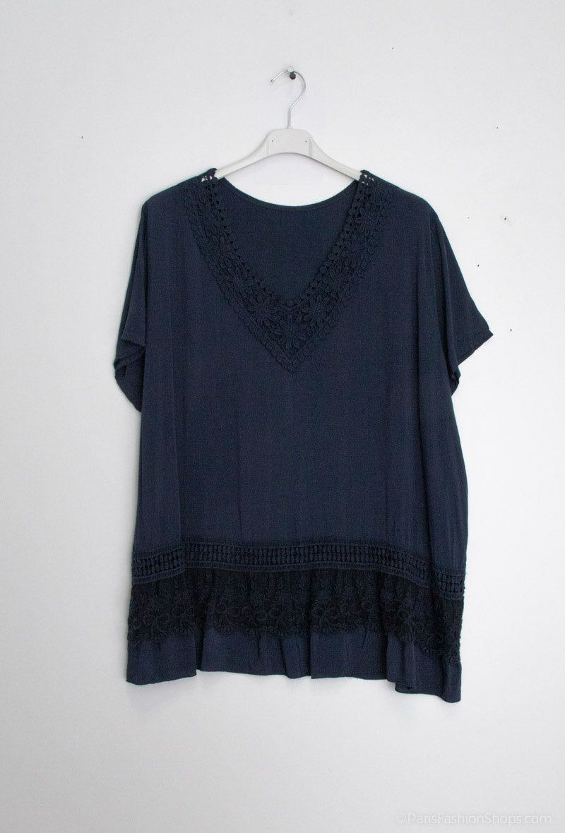 Plus Size Blouse with lace