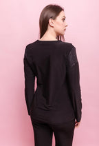 Plus Size Blus med Glansiga Detaljer