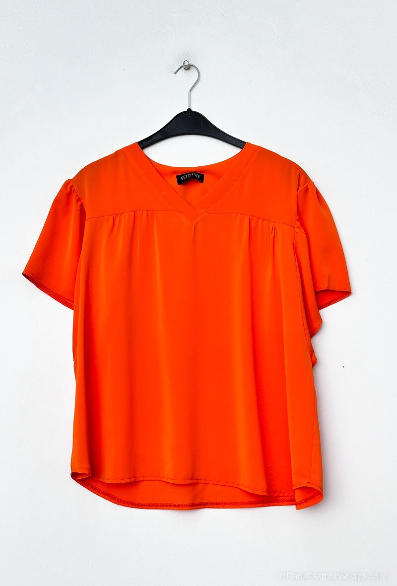 Plus Size Blus med Volangärmar