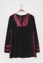 Plus Size Blus med Paljetter