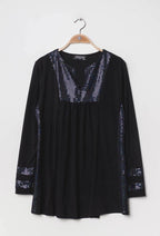 Plus Size Blus med Paljetter