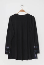 Plus Size Blus med Paljetter