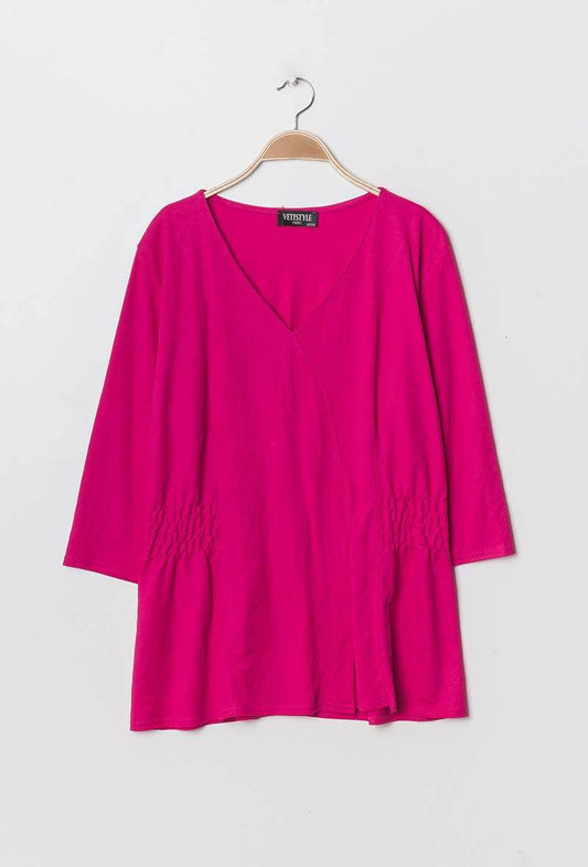 Plus Size Blouse with Smocks