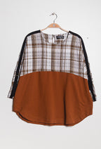 Plus Size Bi-material blouse