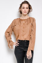 Plus Size Blusa i Dubbelt Material