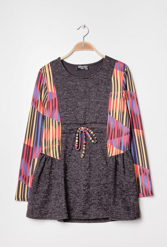 Plus Size Bi-material blouse