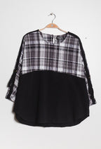 Plus Size Bi-material Blus