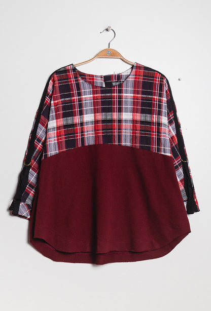 Plus Size Bi-material blouse