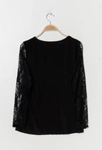 Plus Size Glänsande Blus med Spets