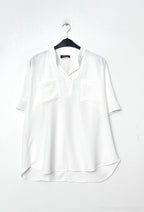 Plus Size Blus med Två Fickor