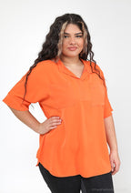 Plus Size Blus med Två Fickor