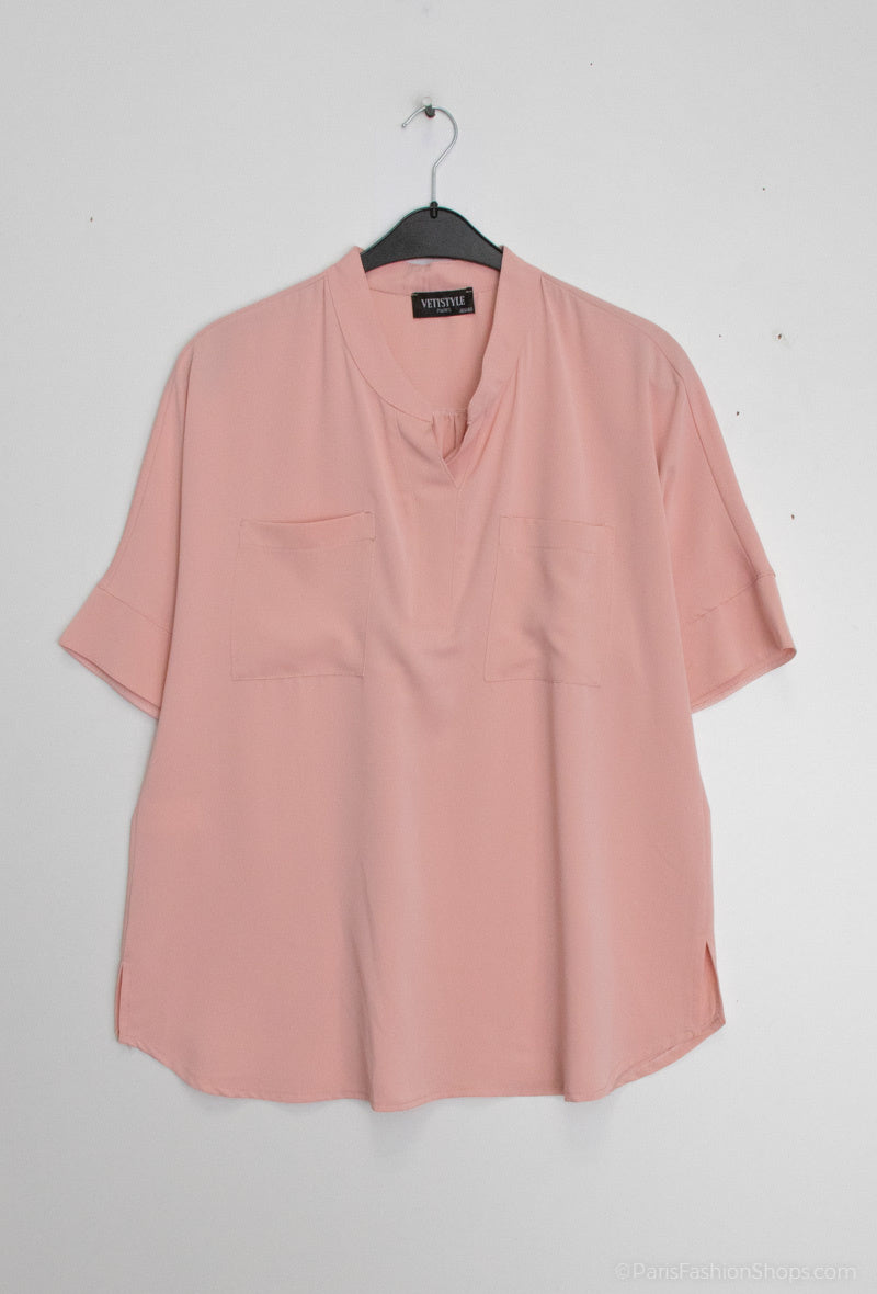 Plus Size Front blouse with two pockets