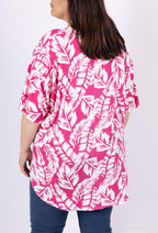 Plus Size V-neck blus med cirkelformad ärm för sommaren