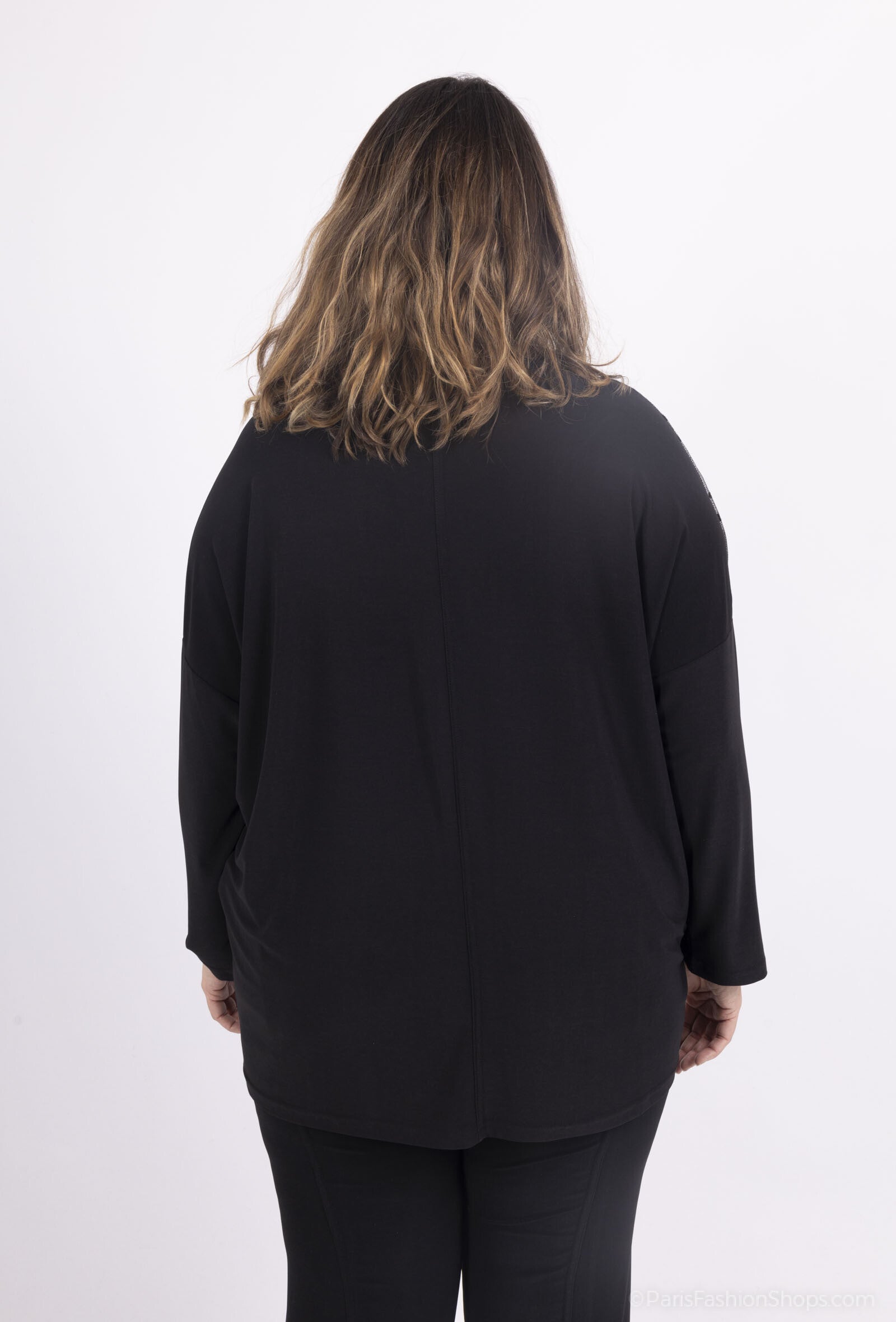 Plus Size Prickig Spetsblus med Långa Batwingärmar