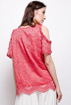 Plus Size Lace Blus med Kallaxel