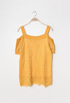 Plus Size Spetsblus med Kalla Axlar