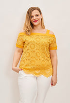 Plus Size Spetsblus för Kvinnor