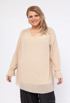 Plus Size Lace Chiffon Blouse