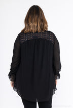 Plus Size Lace Chiffon Blouse